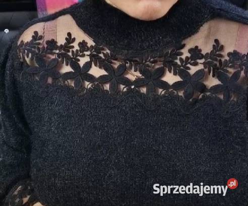 Alpaczkowy z koronką ELEGANCKI NOWY sweterek rML Swetry i golfy Rawicz