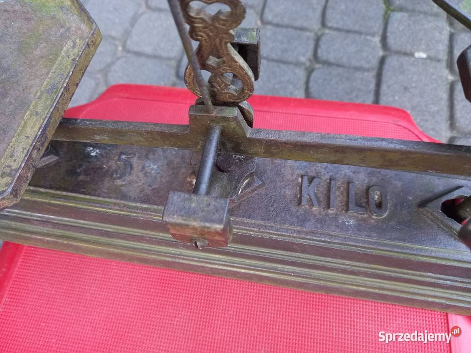 Stara zabytkowa waga szalkowa 5 PRL vintage Rawicz