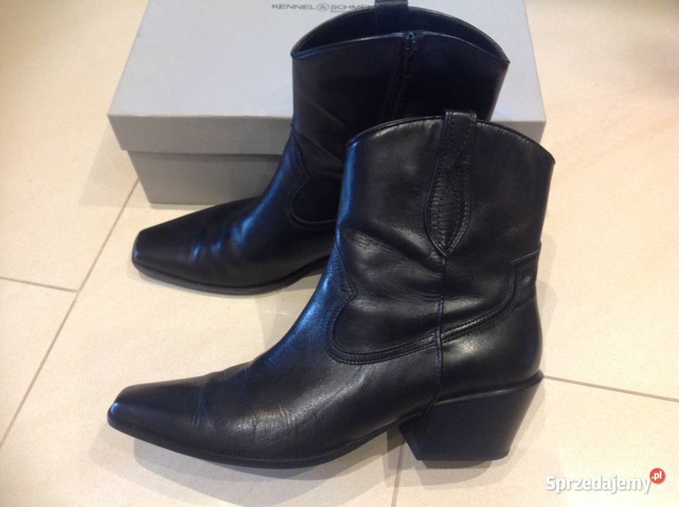 Kowbojki Krótkie Skórzane Buty Damskie KENNEL lubuskie Nowa Sól