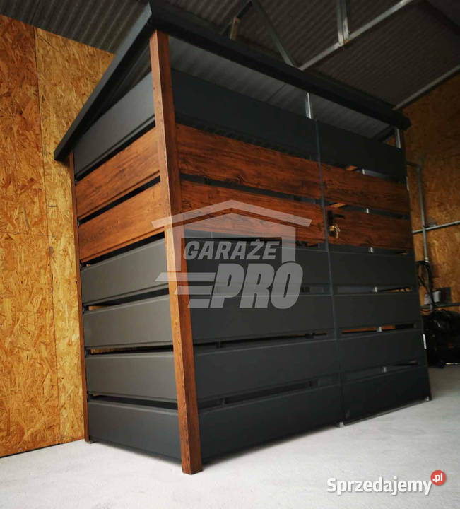 Wiata śmietnikowa spad tył 2x06m Antracyt drewno Koszalin sprzedam