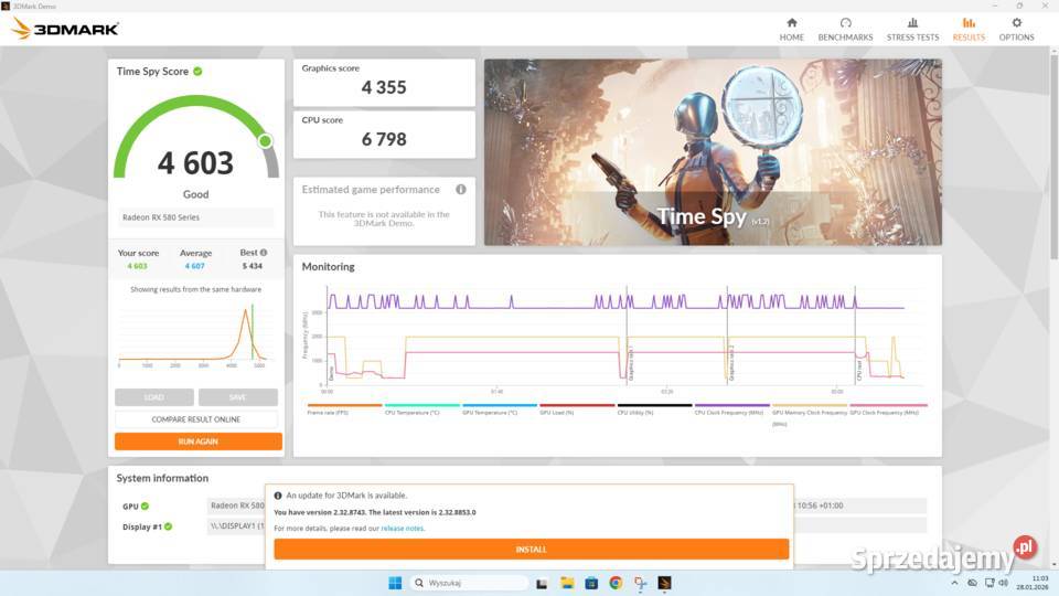 Komputer gamingowy RX 580 8GB Ryzen 7 16GB Ram