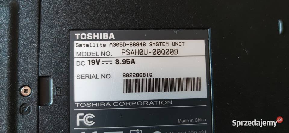 Toshiba Satellite A 305D na czesci Warszawa