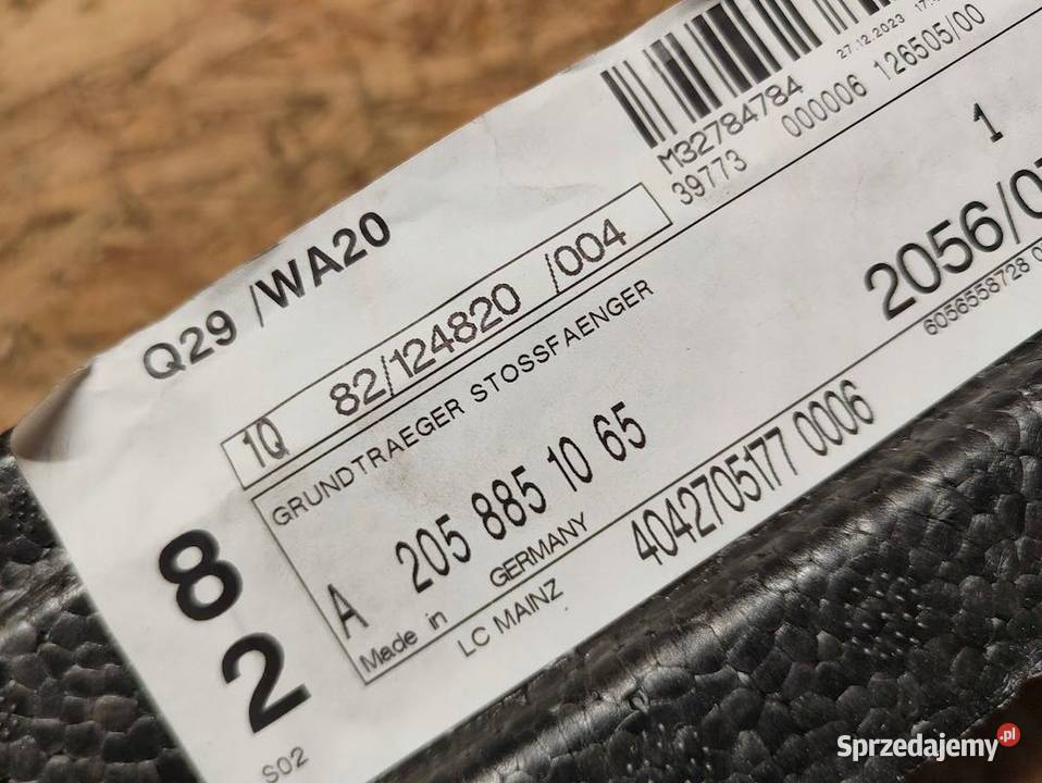 Absorber Zderzaka Przód Mercedes Benz W205