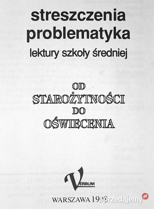 starożytności do oświecenia Nowacka Teresa Rok wydania 1998 Chełm