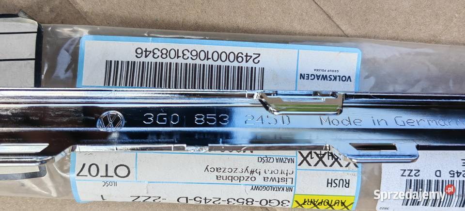 3G0853245D 2ZZ LISTWA ZDERZAKA VW Passat B8 Rożnów sprzedam