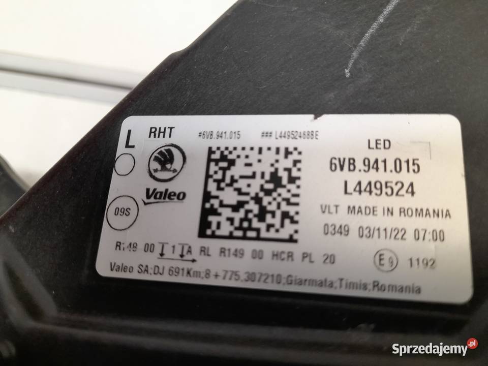 SKODA FABIA 4 IV LAMPA LEWA FULL LED PRZEDNIA lewe Goleniów sprzedam