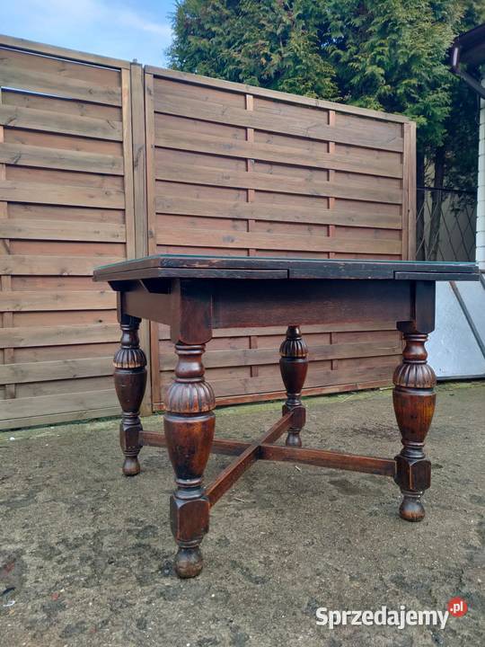 Stół rozkładany eklektyczny drewniany unikat