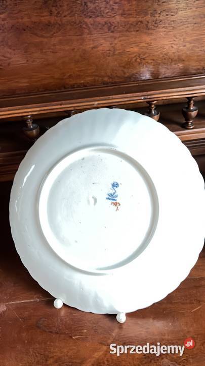 Patera biała porcelana niebieski dekor Syg pomorskie Gdańsk
