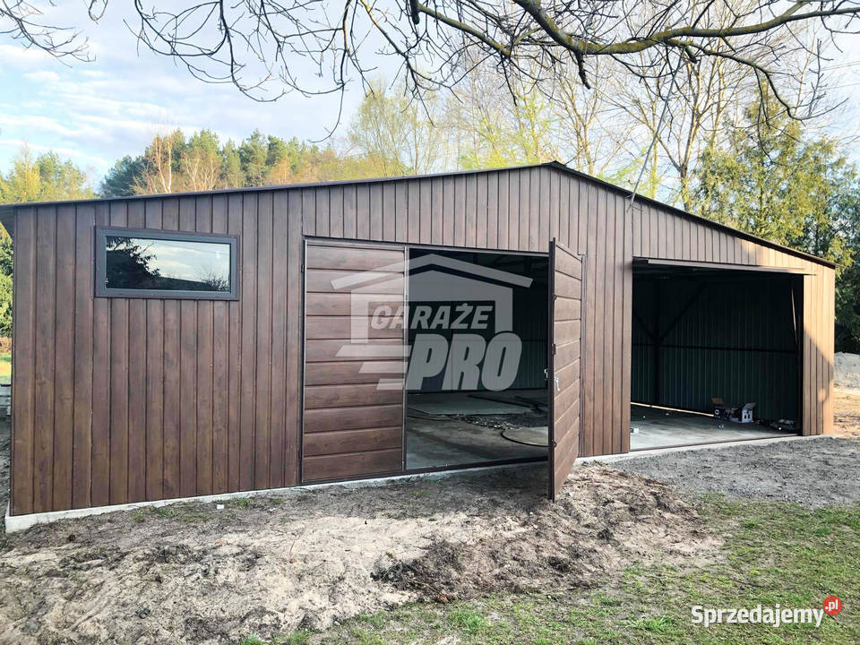Garaż blaszany 9x6 2x Brama drewnopodobny GP137 321zł/m2 wielkopolskie Turek sprzedam