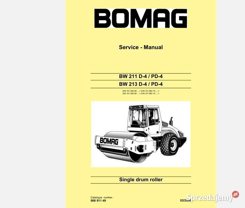 Bomag BW211D4 PD4 BW213D4 PD4 instrukcja napraw