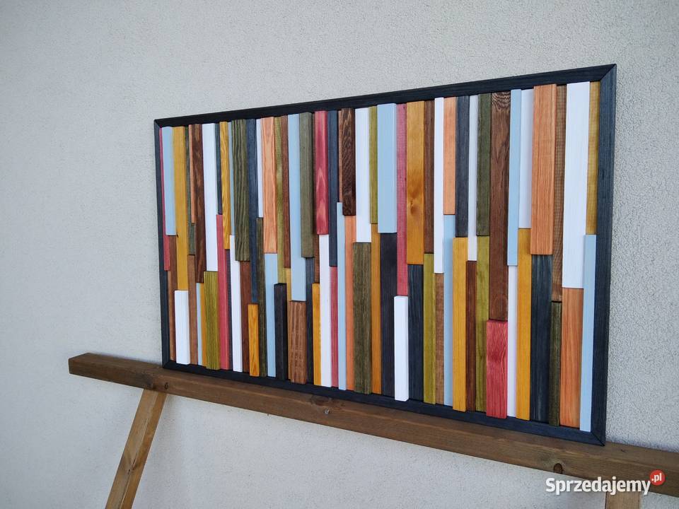 Obraz dekoracja mozaika ścienna z drewna 90x55 Dom i Ogród Gdynia