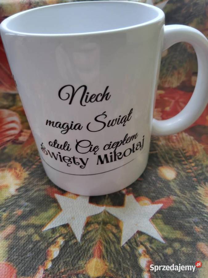 Kubek świąteczny renifer z Mikołajem Sosnowiec