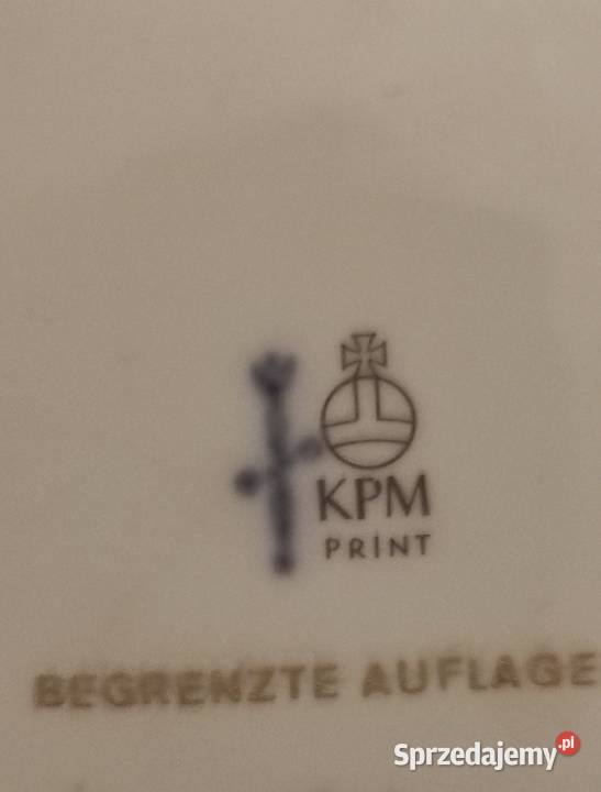 KPM Berlin kobalt i złoto patery świąteczne z łódzkie Pabianice