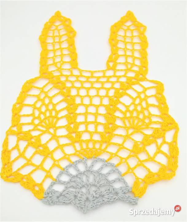 Zawieszka serwetka zajączek na szydełku