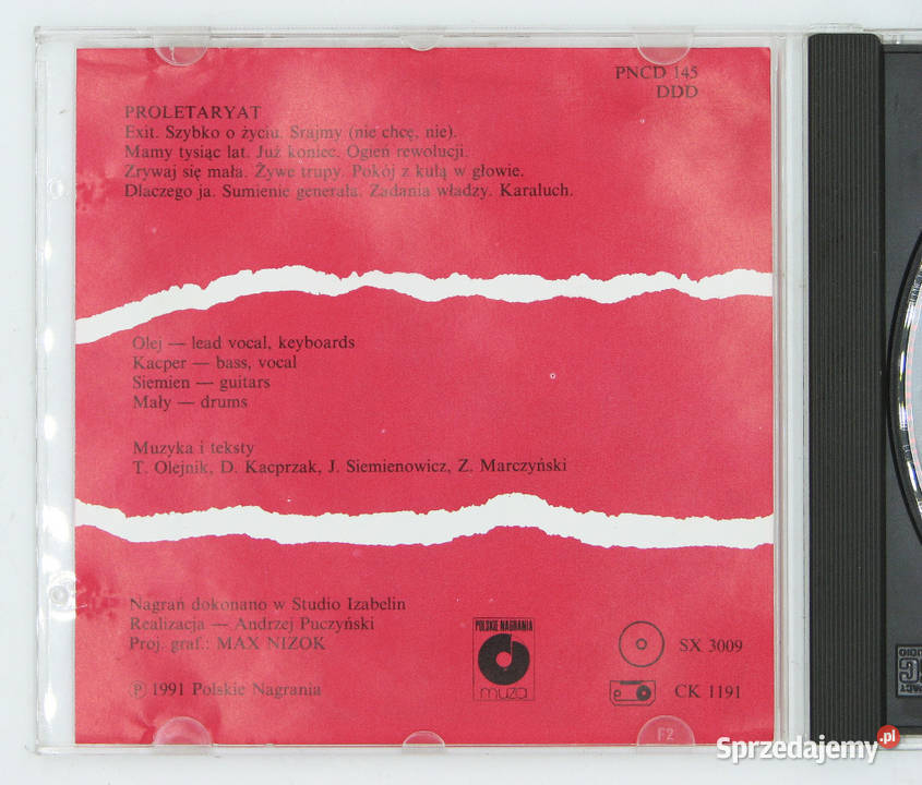 CD PROLETARYAT Proletaryat MUZA PNCD 145 1991r Płyty i kasety Cielądz sprzedam