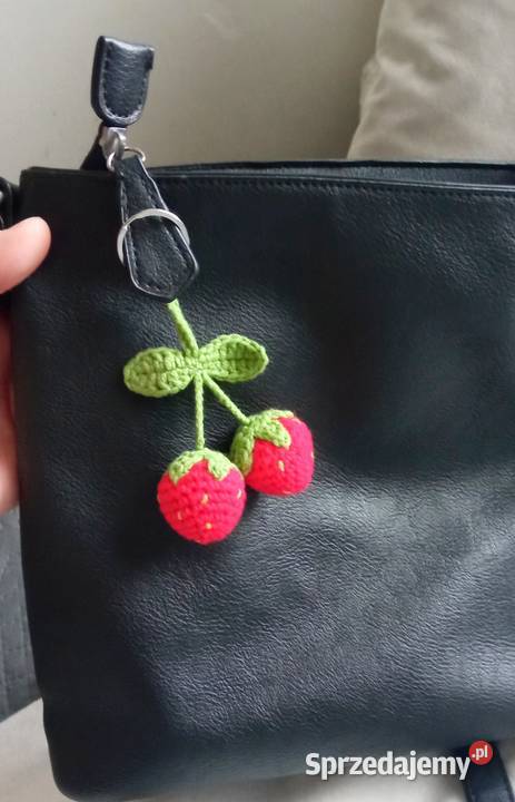 Truskawki wykonane na szydełku brelok Rękodzieło Łask