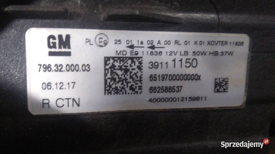 Sprzedam lampę OPEL ASTRA K 7963200004 Jarosław