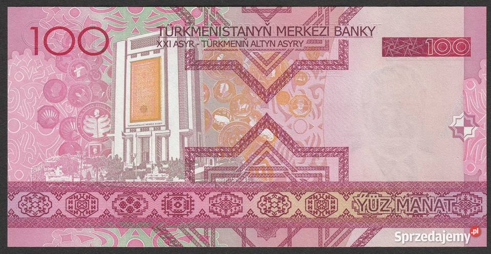 TURKMENISTAN 100 MANAT 2005 STAN BANKOWY UNC Łódź