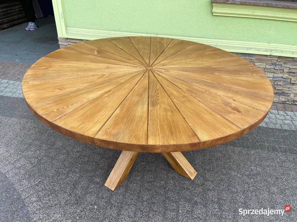 Stół ogrodowy okrągły drewniany 200 180 160 150