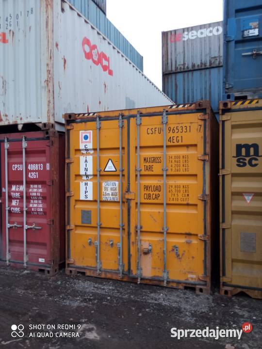 Kontener morski magazynowy 20 używany 6 metrów Lublin sprzedam