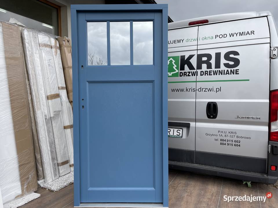 Drzwi zewnętrzne drewniane ANGIELSKIE RĘKI CAŁA 98cm Drzwi i okna sprzedam