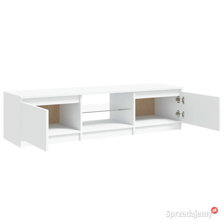 Szafka pod TV z oświetleniem LED biała 140 x 40 Warszawa