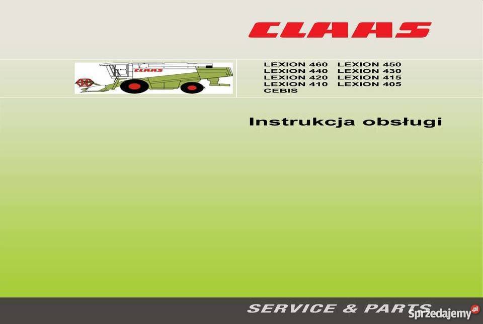 Instrukcja claas Lexion 405 410 415 420 430 440 Szamotuły
