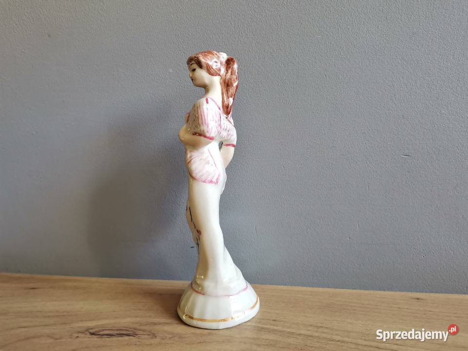 Stara figurka Dama z szalem porcelana Steatyt Katowice