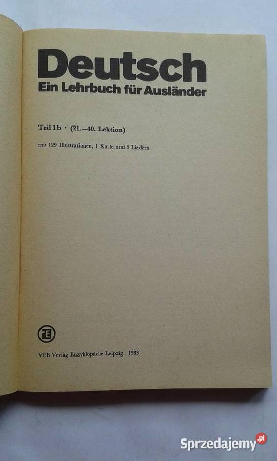 Niemiecki Deutsch Ein Lehrbuch fur Auslander 1ab Rok wydania 1983 Gdynia sprzedam