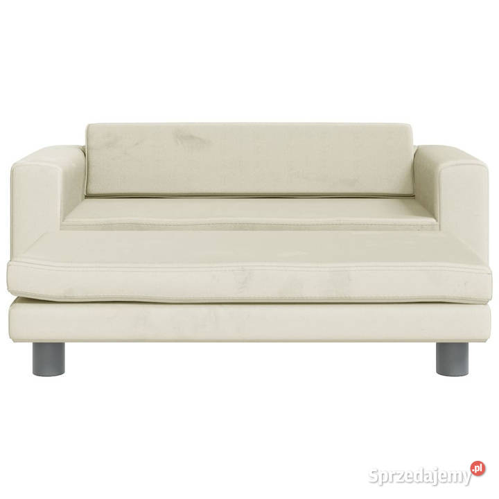 Sofa dziecięca z podnóżkiem kremowa 100x50x30 mazowieckie
