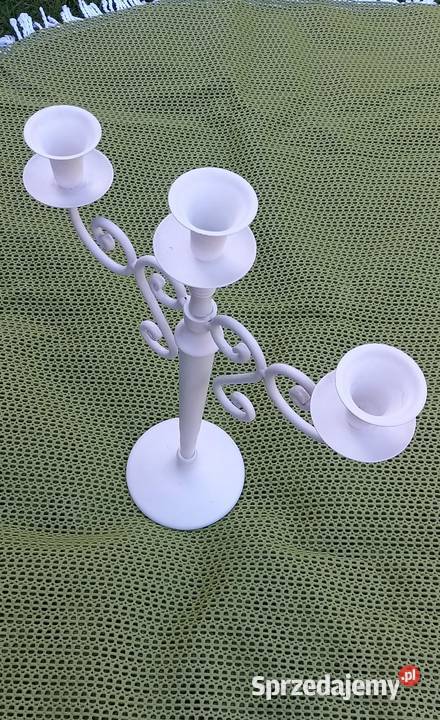 Świecznik 3 ramienny biały 45 biały