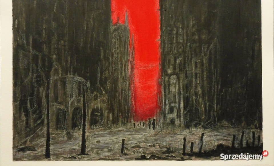 Obraz akwarela papier bawełna Dark city 1 20 x Sieradz