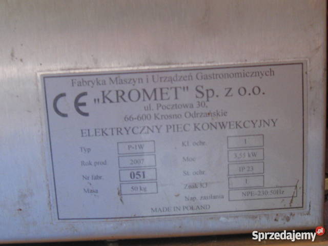 Elektryczny piec konwekcyjny Kromet 000P1W Lębork