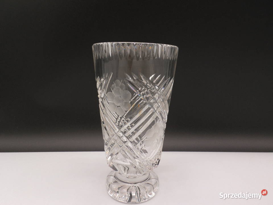 Wazon Kryształowy PRL Ręczny Szlif Porcelana i szkło Antyki, Sztuka, Kolekcje Raszków