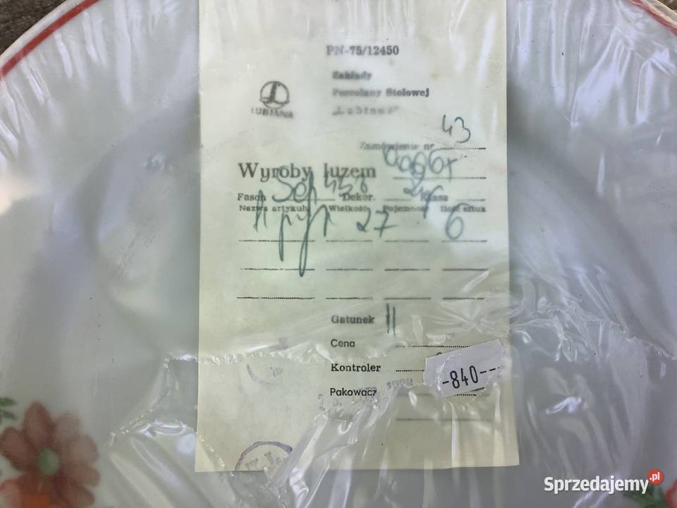 Talerze obiadowe Lubiana PRL Porcelana i szkło