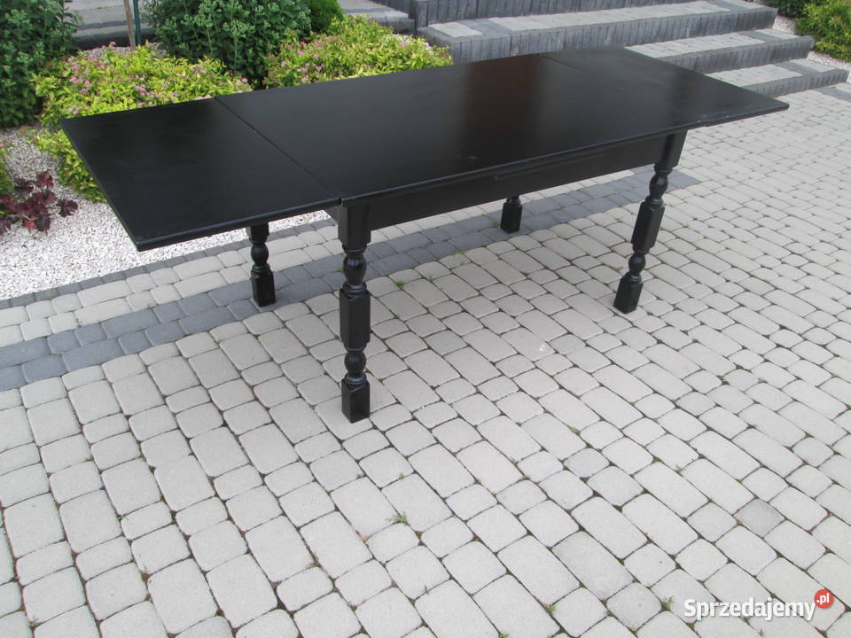 STÓŁ drewniany czarny STOLIK rozkładany 85 x 130 sprzedam