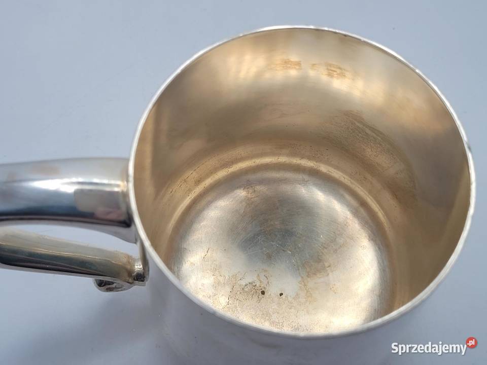 Elegancki antyczny srebrowany kufel tankard sprzedam