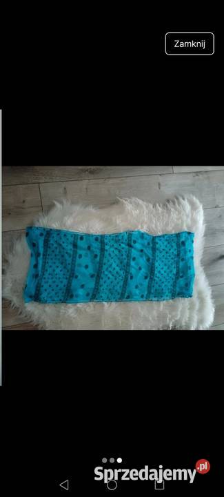 Komin jesienny niebieski w czarne grochy cienki Uniseks Krosno