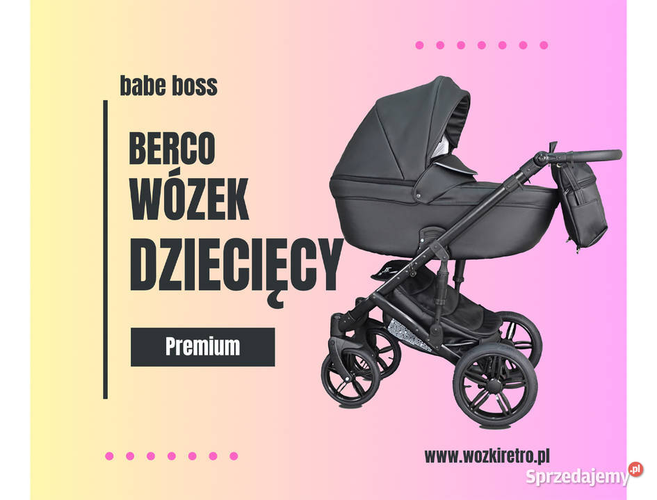 Wózek Dziecięcy Berco Delux skóra zestaw 3w1 Katowice