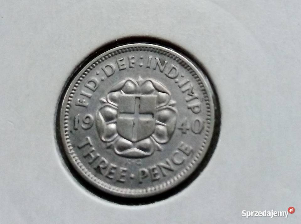 WIELKA BRYTANIATHREE PENCE1940 r SREBRO 500 Numizmatyka Legionowo sprzedam