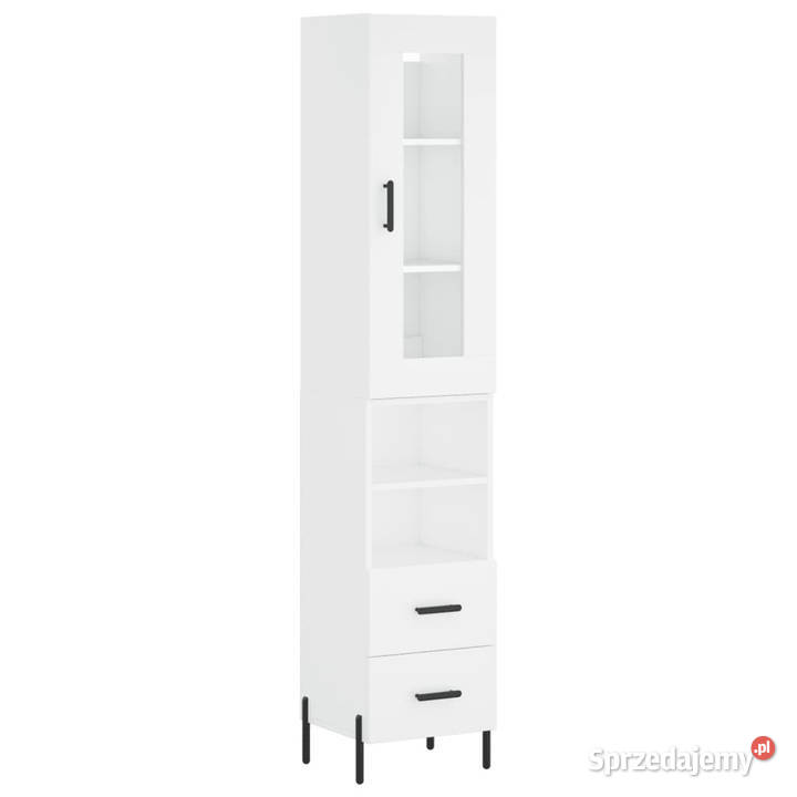 Wysoka szafka biała 345x34x180 materiał Warszawa