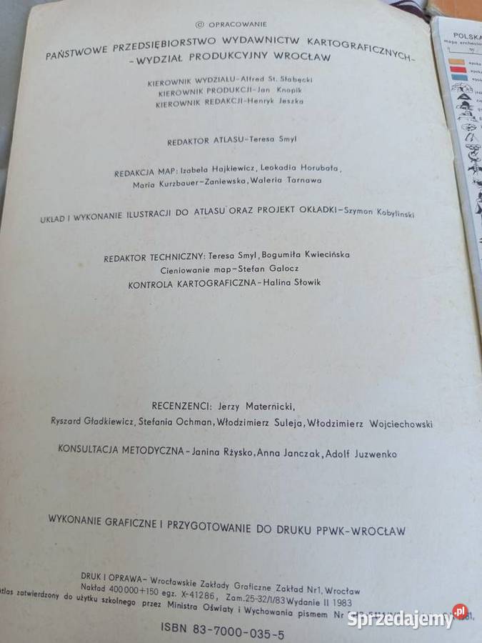 Atlasy szkolne z PRL pomorskie Gdańsk