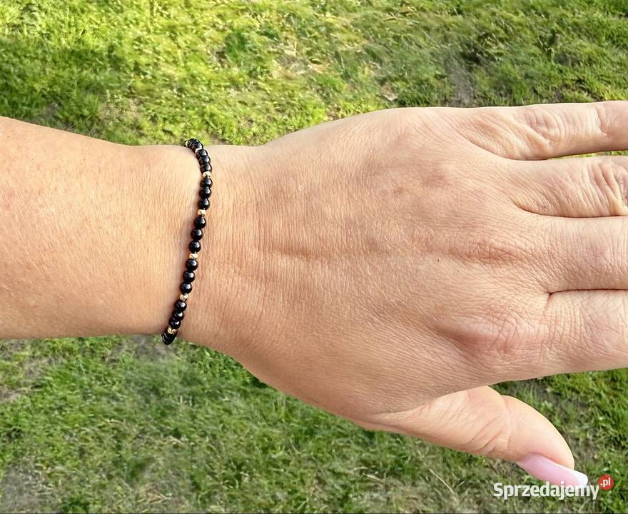 Bransoletka kamienie naturalne czarny onyks na Toruń