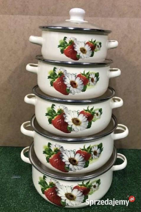 99 Garnki emaliowane truskawki Przybory kuchenne Zabrze