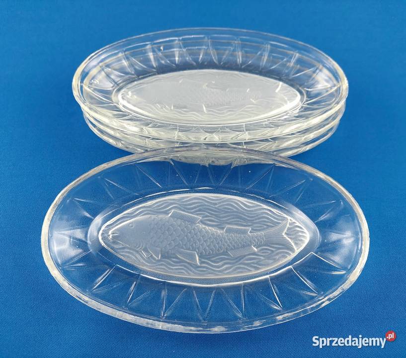 Śledziówka x4 huta Zawiercie ryba szkło vintage Poznań