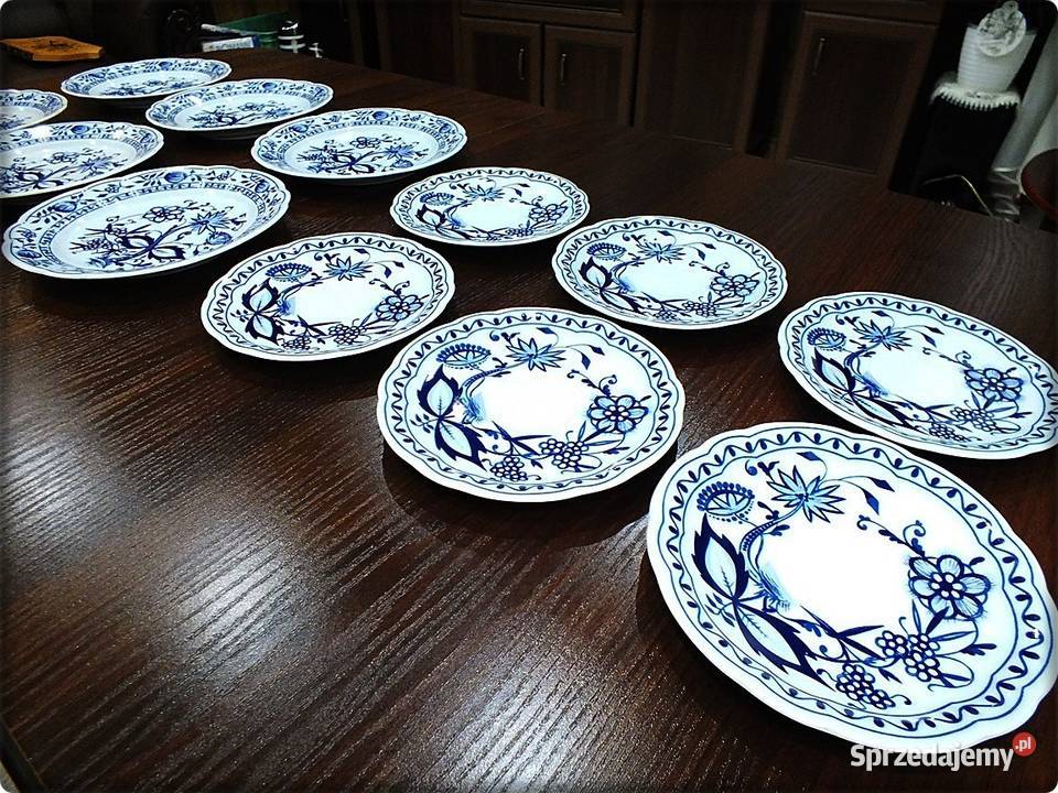 Talerz KAHLA Wzór Cebulowy Komplet 12 Porcelana Żary