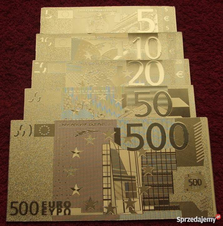 EUROPA EURO 24 KARAT GOLD Banknoty Zestaw 5 Katowice sprzedam