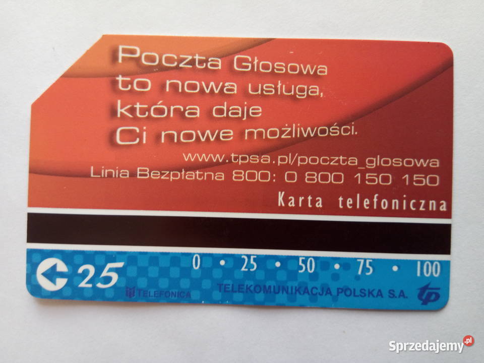 Karta telefoniczna przedstaw pocztą głosową 25 śląskie Dąbrowa Górnicza