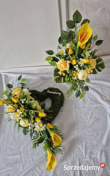 Dekoracja stroik kompozycja na cmentarz Komplet Pleszew sprzedam