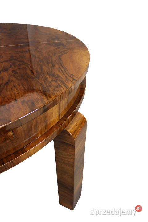 Duży rozkładany stół Art Deco w orzechu